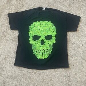 Clover Skull - Graphic T-Shirt - Size XL - Mens Black‎